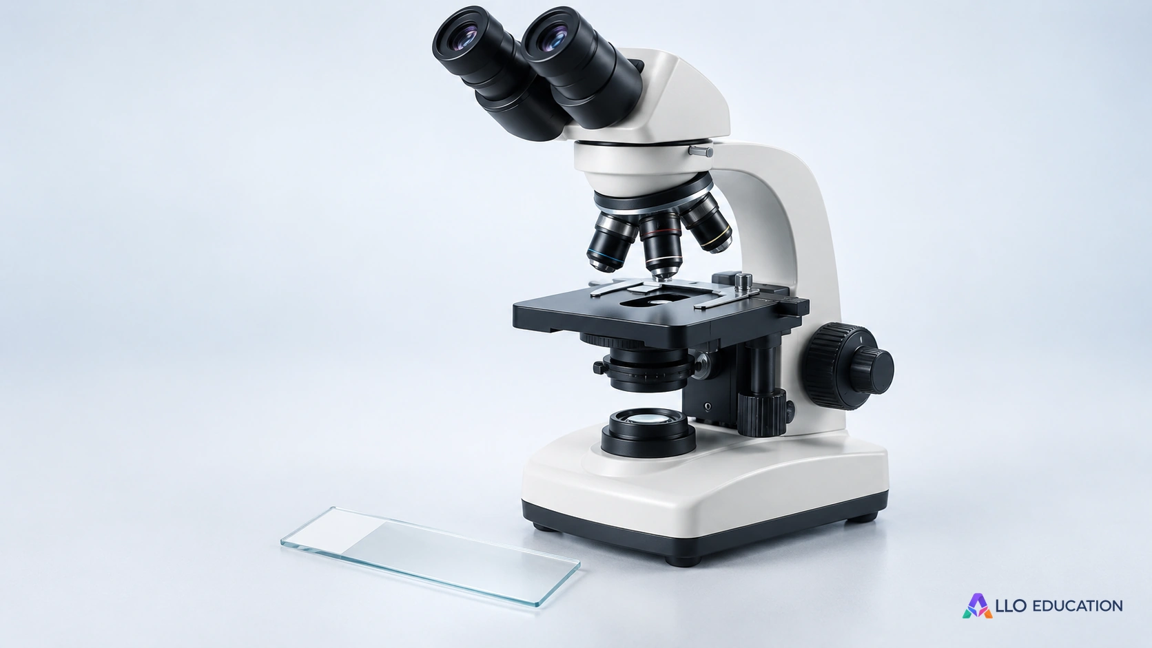 Un microscope et une lame vierge composent la couverture de l’étude immunitaire.